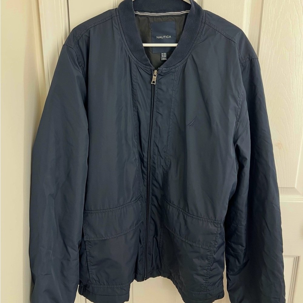 Nautica Men's Dark Blue Bomber Jacket